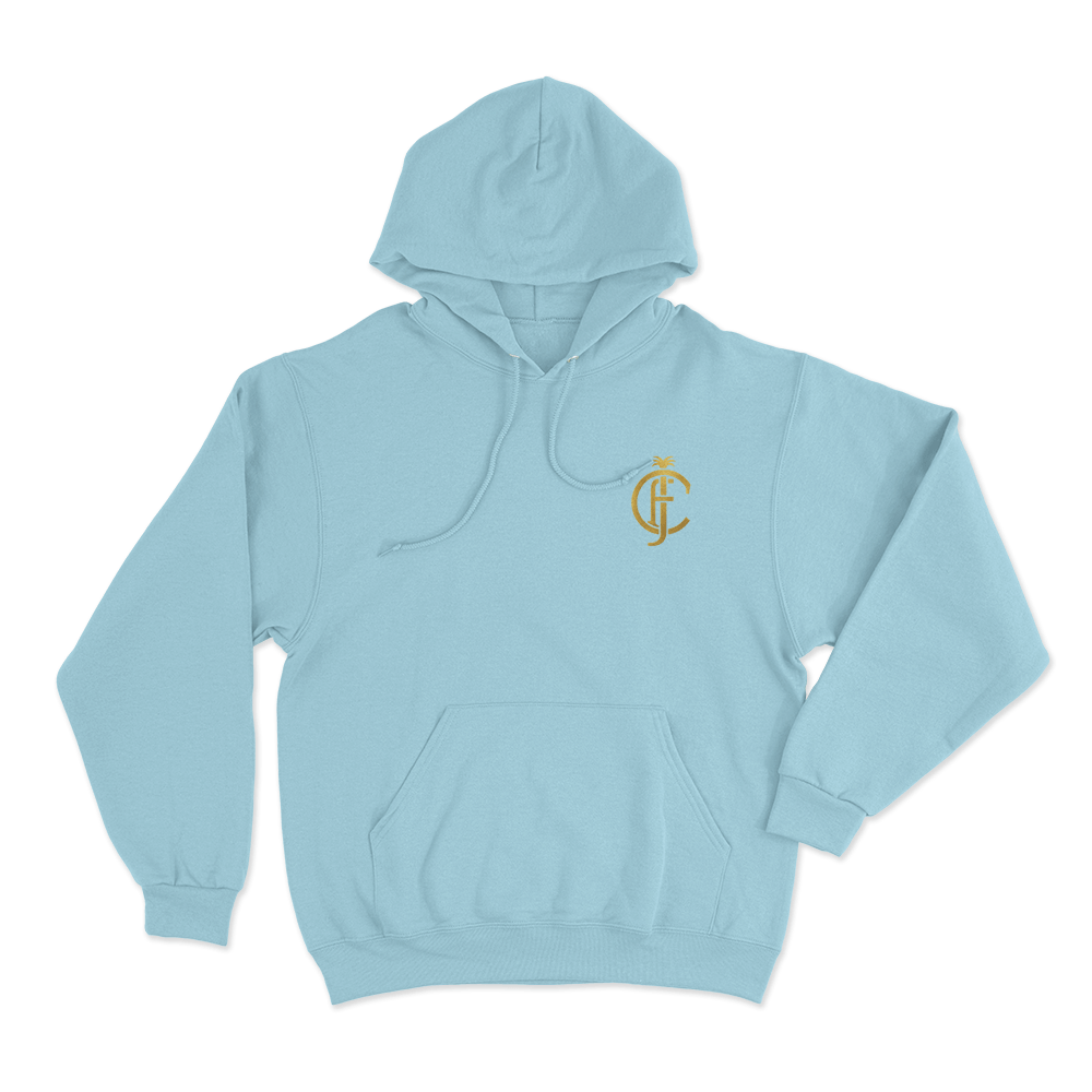 ungle Golden Monogram Logo Unisex Hoodie Sky Blue ungle Golden Monogram Logo Unisex Hoodie Sky Blue