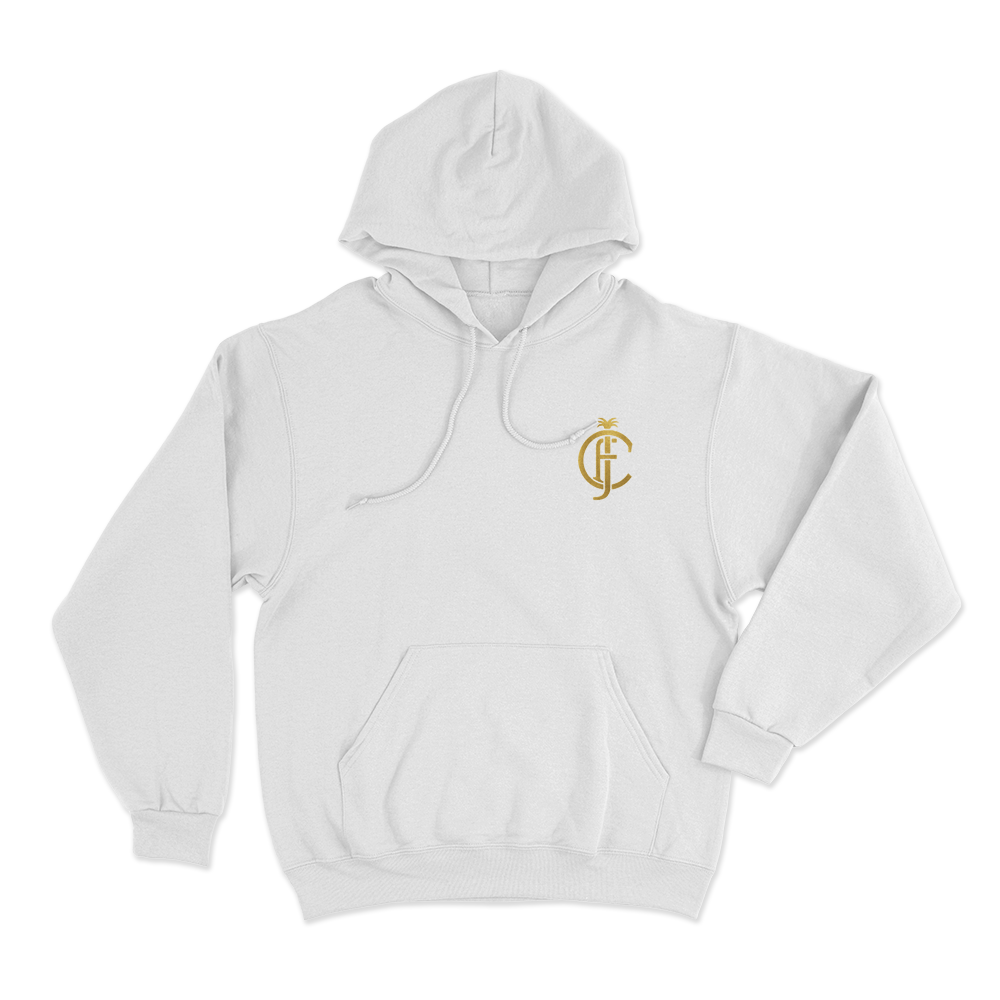 ungle Golden Monogram Logo Unisex Hoodie White ungle Golden Monogram Logo Unisex Hoodie White